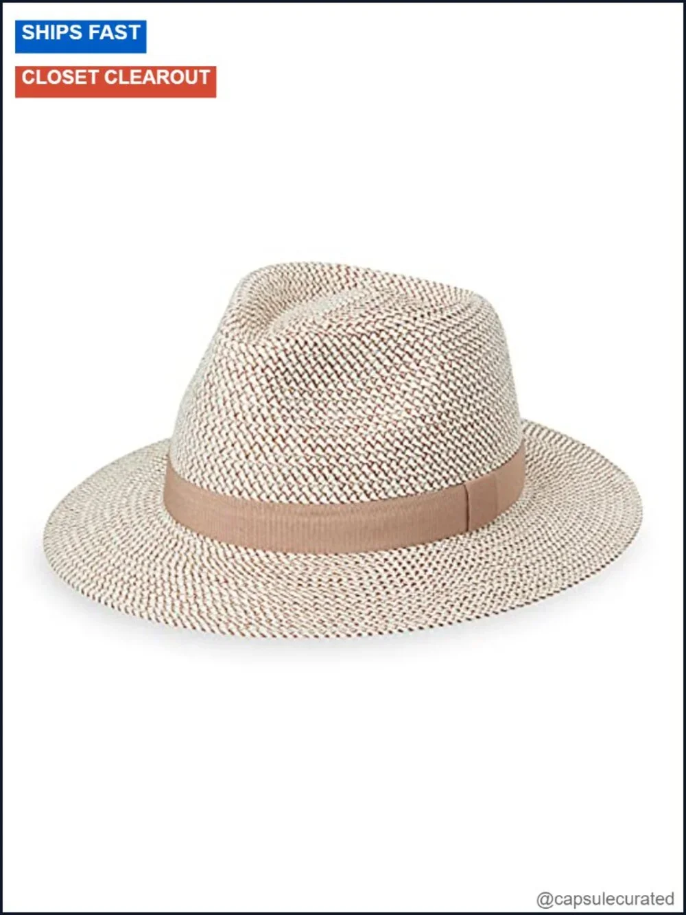 UPF 50+ Packable Fedora Sun Hat with Drawstring for Petite Sizes